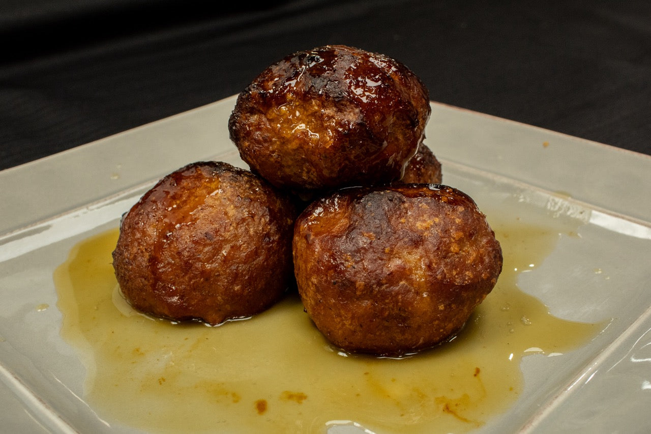 Homemade Ham Balls with Pineapple Glaze